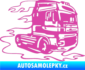 Samolepka Kamion 003 pravá nákladní auto růžová