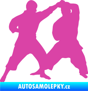 Samolepka Karate 013 levá souboj růžová