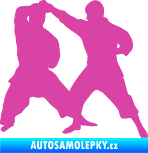 Samolepka Karate 013 pravá souboj růžová