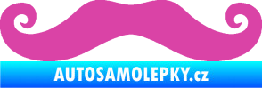 Samolepka Knír 001 movember, moustache styl růžová