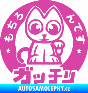 Samolepka Kočička lucky cat JDM 002  růžová