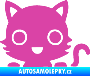 Samolepka Kočka 014 pravá kočka v autě růžová