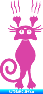Samolepka Kočka 023 levá s drápanci růžová