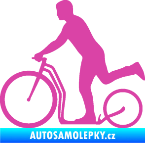 Samolepka Koloběžka 001 levá jízda  růžová