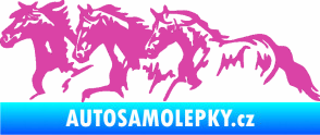 Samolepka Koníci 004 levá stádo růžová