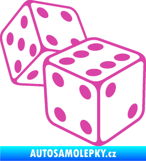 Samolepka Kostky 003 pravá hrací kostky růžová