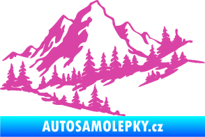Samolepka Krajina hory 007 pravá růžová
