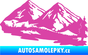 Samolepka Krajina hory 012 pravá růžová