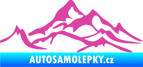 Samolepka Krajina hory 017 levá růžová