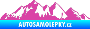 Samolepka Krajina hory 021 levá růžová