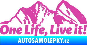 Samolepka Krajina hory 029 levá růžová
