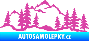 Samolepka Krajina hory 033 levá růžová