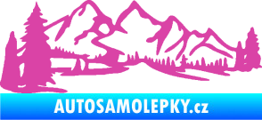 Samolepka Krajina hory 038 levá růžová