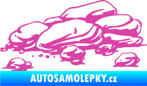 Samolepka Krajina kameny 001 růžová