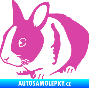Samolepka Králík 002 levá zakrslý králíček růžová