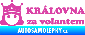 Samolepka Královna za volantem nápis růžová