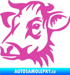 Samolepka Kráva 004 levá růžová