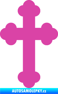 Samolepka Křesťanský kříž 001 růžová