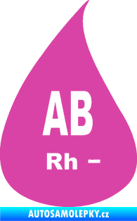 Samolepka Krevní skupina AB Rh- kapka růžová