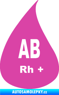 Samolepka Krevní skupina AB Rh+ kapka růžová