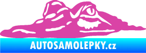 Samolepka Krokodýl 003 levá hlava na hladině růžová
