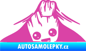 Samolepka Kuk 007 levá Groot vykukuje růžová