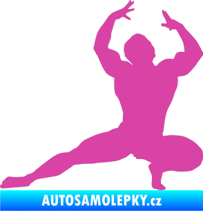 Samolepka Kulturista 009 levá růžová