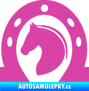 Samolepka Kůň 034 levá podkova růžová