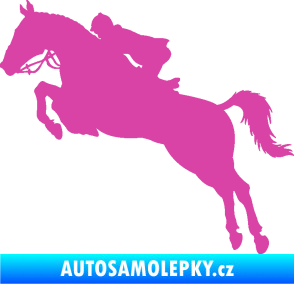 Samolepka Kůň 076 levá parkur růžová