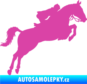 Samolepka Kůň 076 pravá parkur růžová