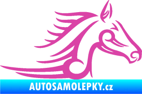 Samolepka Kůň 081 pravá hlava tattoo růžová