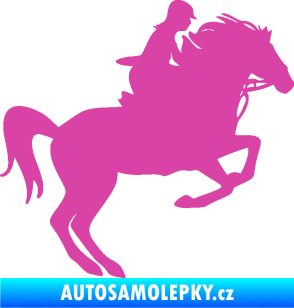 Samolepka Kůň 091 pravá skok růžová