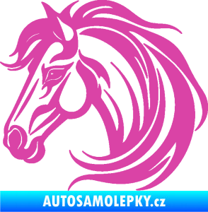 Samolepka Kůň 103 levá hlava růžová