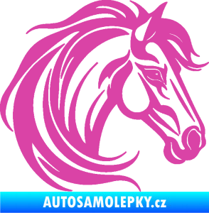 Samolepka Kůň 103 pravá hlava růžová