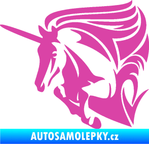 Samolepka Kůň jednorožec 001 levá růžová