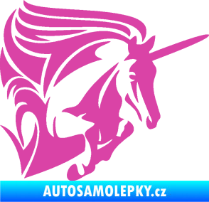 Samolepka Kůň jednorožec 001 pravá růžová