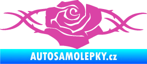 Samolepka Květina dekor 020 levá růže s trny růžová