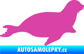 Samolepka Lachtan 001 pravá růžová