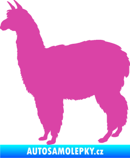 Samolepka Lama 002 levá alpaka růžová
