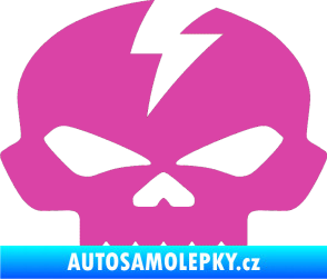 Samolepka Lebka 001 levá růžová