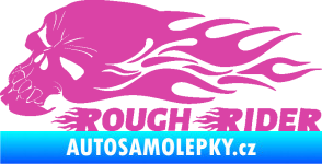 Samolepka Lebka 051 levá rough rider růžová