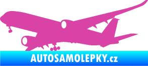 Samolepka Letadlo 017 levá Airbus A 350 růžová