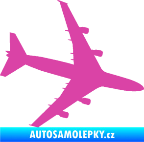 Samolepka letadlo 023 pravá Jumbo Jet růžová