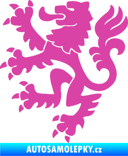 Samolepka Lev heraldika 001 levá Český lev růžová