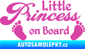 Samolepka Little princess on board 002 nápis s nožičkami růžová