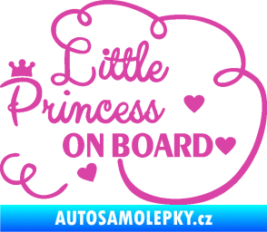 Samolepka Little princess on board nápis růžová