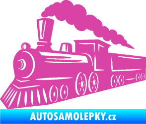 Samolepka Lokomotiva 003 levá růžová