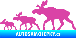 Samolepka Losí rodinka levá růžová