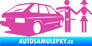 Samolepka Love car love girl levá růžová
