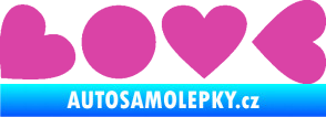 Samolepka Love skládaný nápis růžová